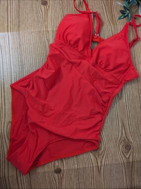 Woman's Red One Piece Tummy Control Size S